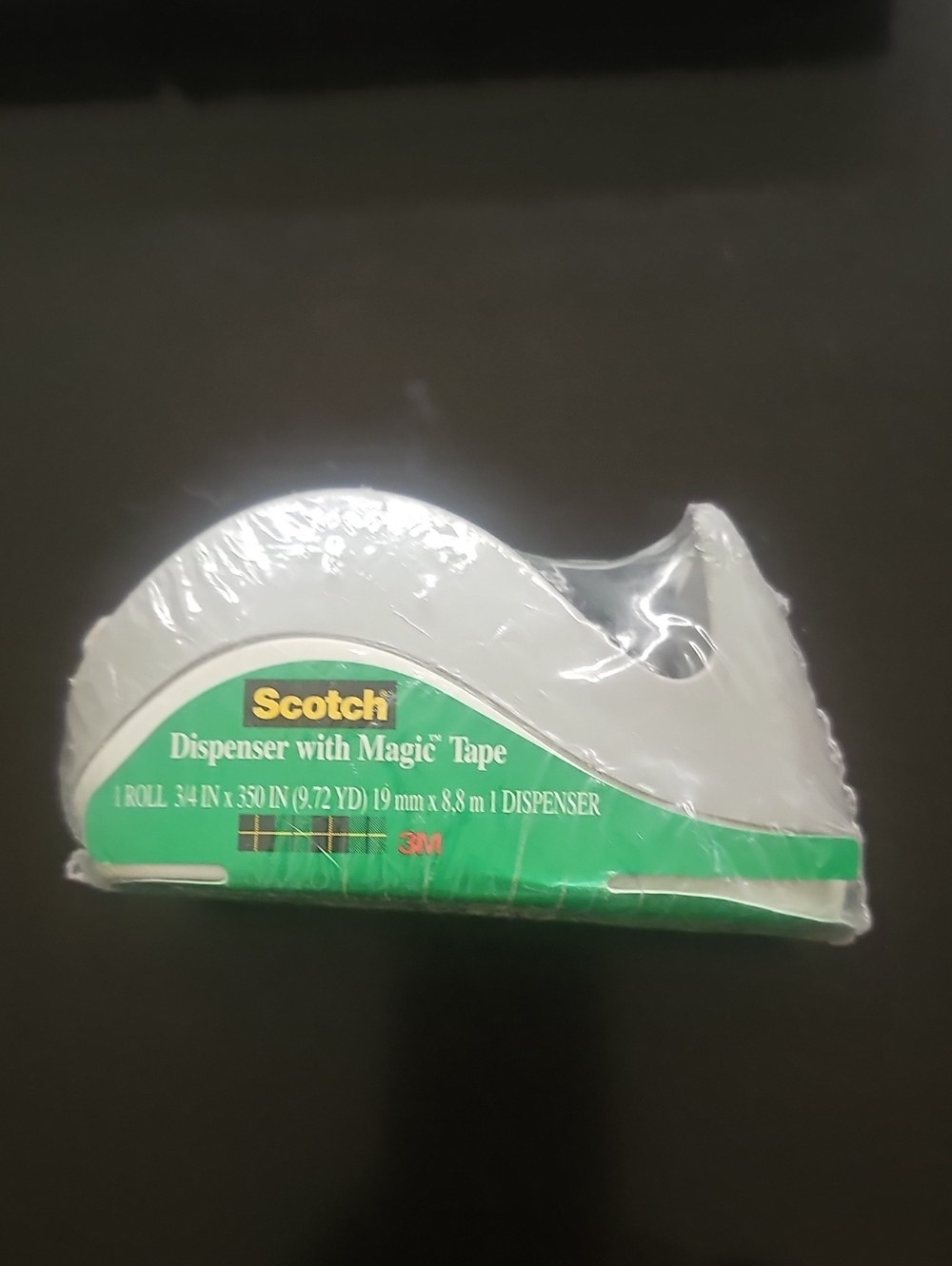 Gray Tape Dispenser with Magic Tape - White